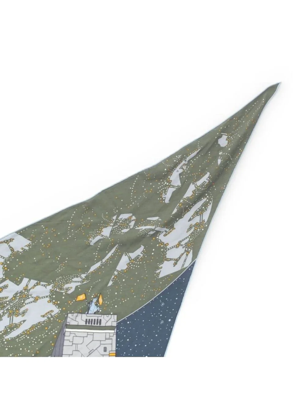 Hermes Losange Cashmere Silk Odyssey Spaceship Diamond Large Shawl Navy